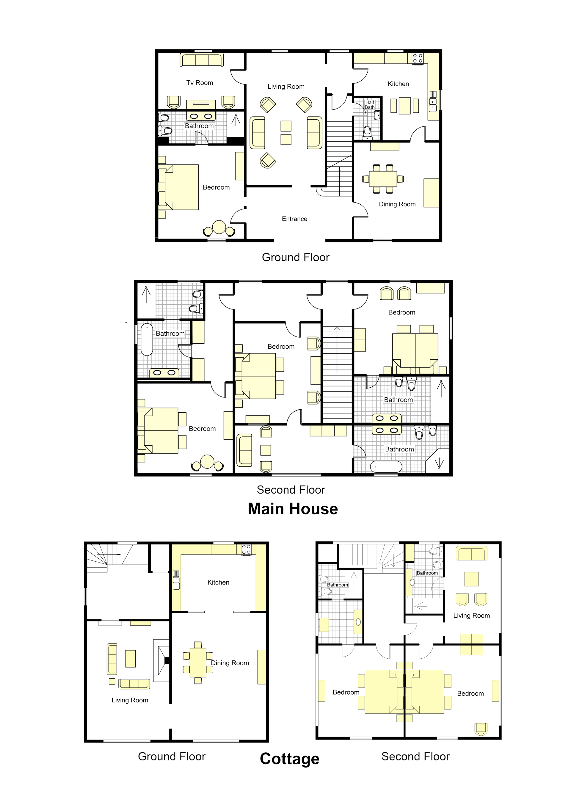 Aquila Villa + Cottage Floorplan